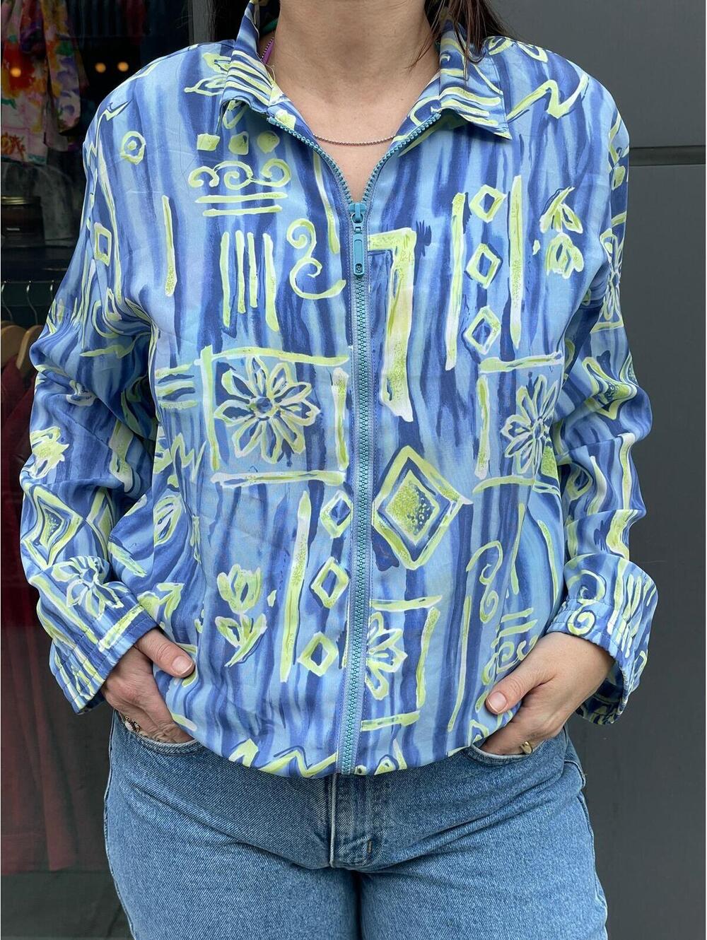 Vintage Teddy Pattern Wind Breaker